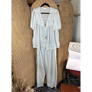 barbizon pajamas blue medium sheer